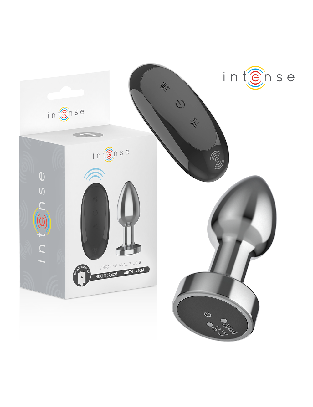 INTENSE - PLUG ANAL 10 VIBRAÇÕES METAL COM CONTROLE REMOTO S INTENSE - PLUG ANAL 10 VIBRAÇÕES METAL COM CONTROLE REMOTO S