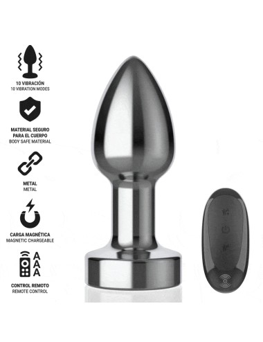 INTENSE - PLUG ANAL 10 VIBRAÇÕES METAL COM CONTROLE REMOTO S