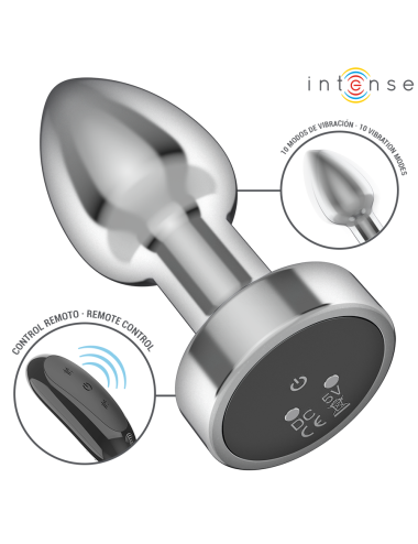 INTENSE - PLUG ANAL 10 VIBRAÇÕES METAL COM CONTROLE REMOTO S