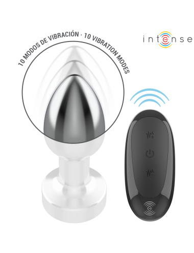 INTENSE - PLUG ANAL 10 VIBRAÇÕES METAL COM CONTROLE REMOTO S