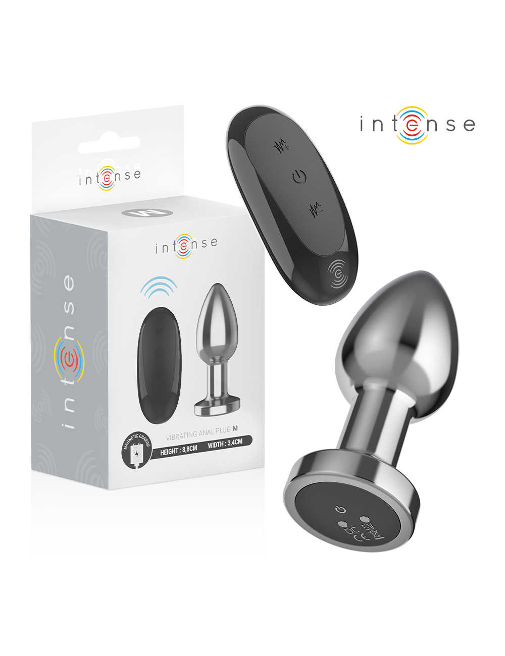 INTENSE - PLUG ANAL 10 VIBRAÇÕES METAL COM CONTROLE REMOTO M INTENSE - PLUG ANAL 10 VIBRAÇÕES METAL COM CONTROLE REMOTO M