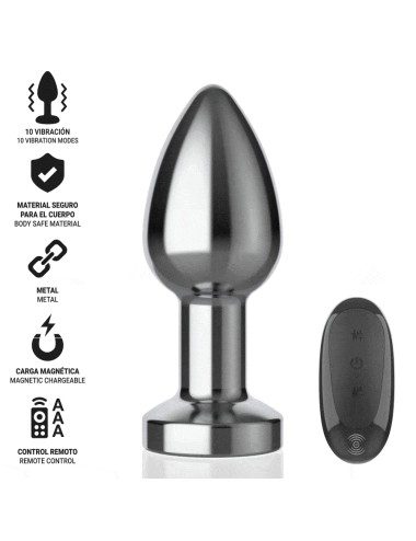 INTENSE - PLUG ANAL 10 VIBRAÇÕES METAL COM CONTROLE REMOTO M