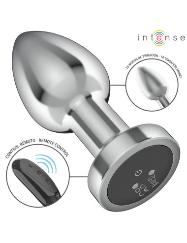 INTENSE - PLUG ANAL 10 VIBRAÇÕES METAL COM CONTROLE REMOTO M