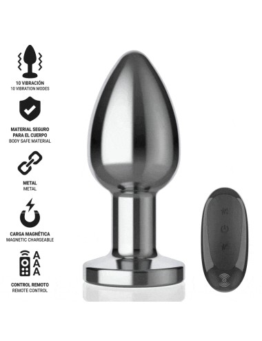 INTENSE - PLUG ANAL 10 VIBRAÇÕES METAL COM CONTROLE REMOTO L