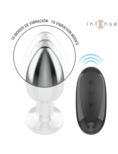 INTENSE - PLUG ANAL 10 VIBRAÇÕES METAL COM CONTROLE REMOTO L