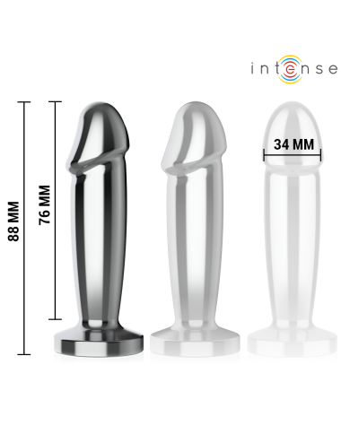 INTENSE - PLUG ANAL 10 VIBRAÇÕES DILDO DE METAL COM CONTROLE REMOTO S