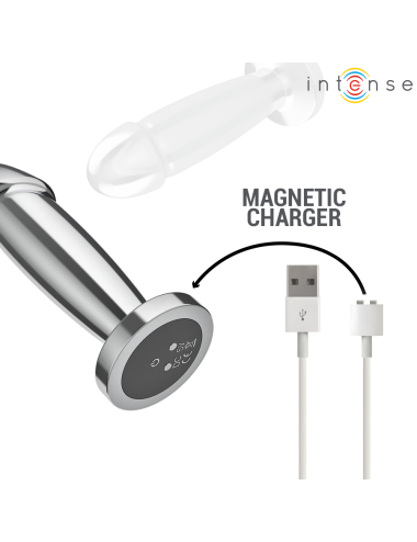 INTENSE - PLUG ANAL 10 VIBRAÇÕES DILDO DE METAL COM CONTROLE REMOTO S