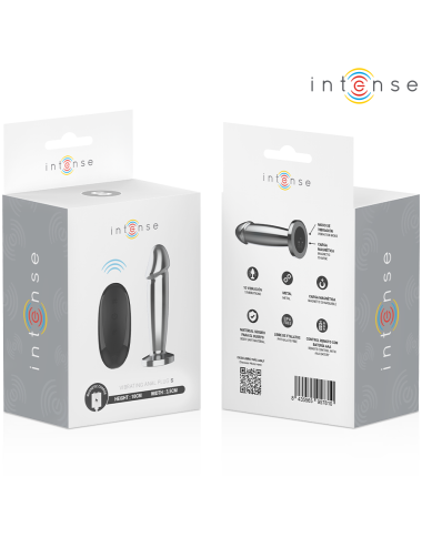 INTENSE - PLUG ANAL 10 VIBRAÇÕES DILDO DE METAL COM CONTROLE REMOTO S