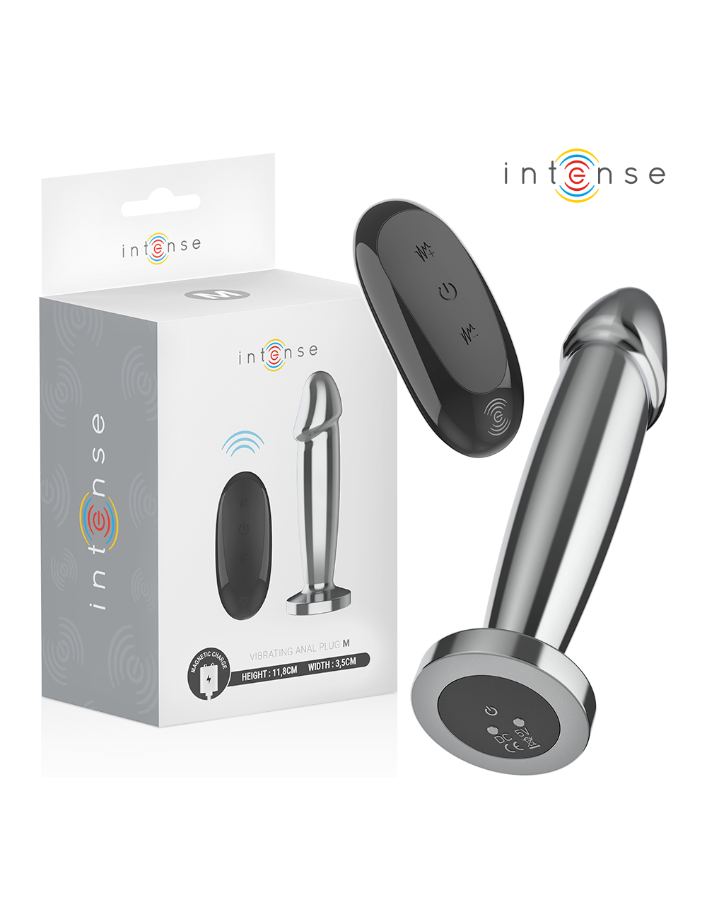 INTENSE - PLUG ANAL 10 VIBRAÇÕES DILDO DE METAL COM CONTROLE REMOTO M INTENSE - PLUG ANAL 10 VIBRAÇÕES DILDO DE METAL COM CONTROLE REMOTO M