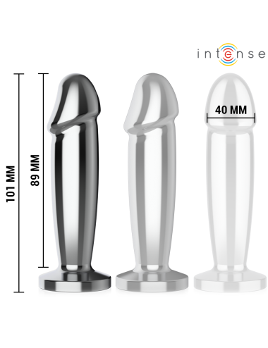 INTENSE - PLUG ANAL 10 VIBRAÇÕES DILDO DE METAL COM CONTROLE REMOTO M