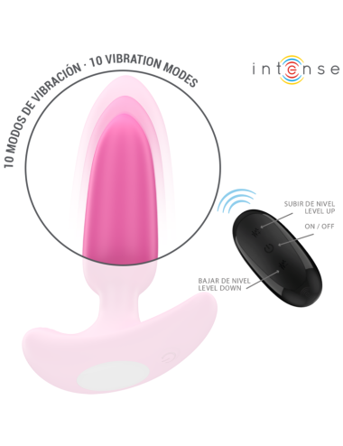 INTENSE - ROSS ANAL PLUG 10 VIBRAÇÕES ROSA CONTROLE REMOTO