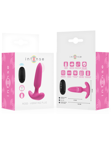 INTENSE - ROSS ANAL PLUG 10 VIBRAÇÕES ROSA CONTROLE REMOTO