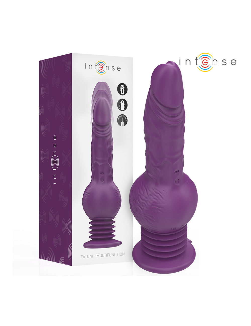 INTENSE - VIBRADOR MULTIFUNCIONAL TATUM COM VIBRAÇÃO PARA CIMA E PARA BAIXO 24 CM ROXO INTENSE - VIBRADOR MULTIFUNCIONAL TATUM COM VIBRAÇÃO PARA CIMA E PARA BAIXO 24 CM ROXO