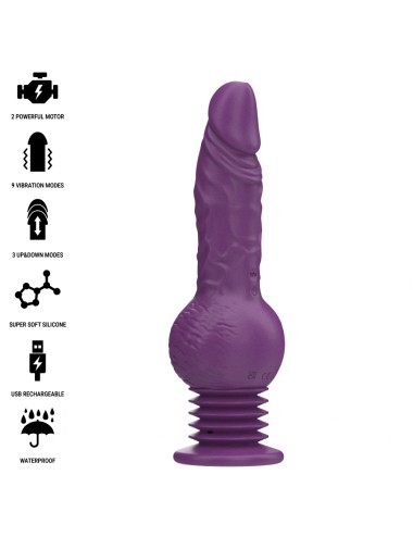 INTENSE - VIBRADOR MULTIFUNCIONAL TATUM COM VIBRAÇÃO PARA CIMA E PARA BAIXO 24 CM ROXO