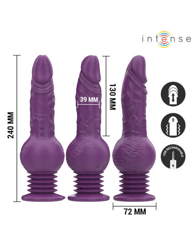 INTENSE - VIBRADOR MULTIFUNCIONAL TATUM COM VIBRAÇÃO PARA CIMA E PARA BAIXO 24 CM ROXO
