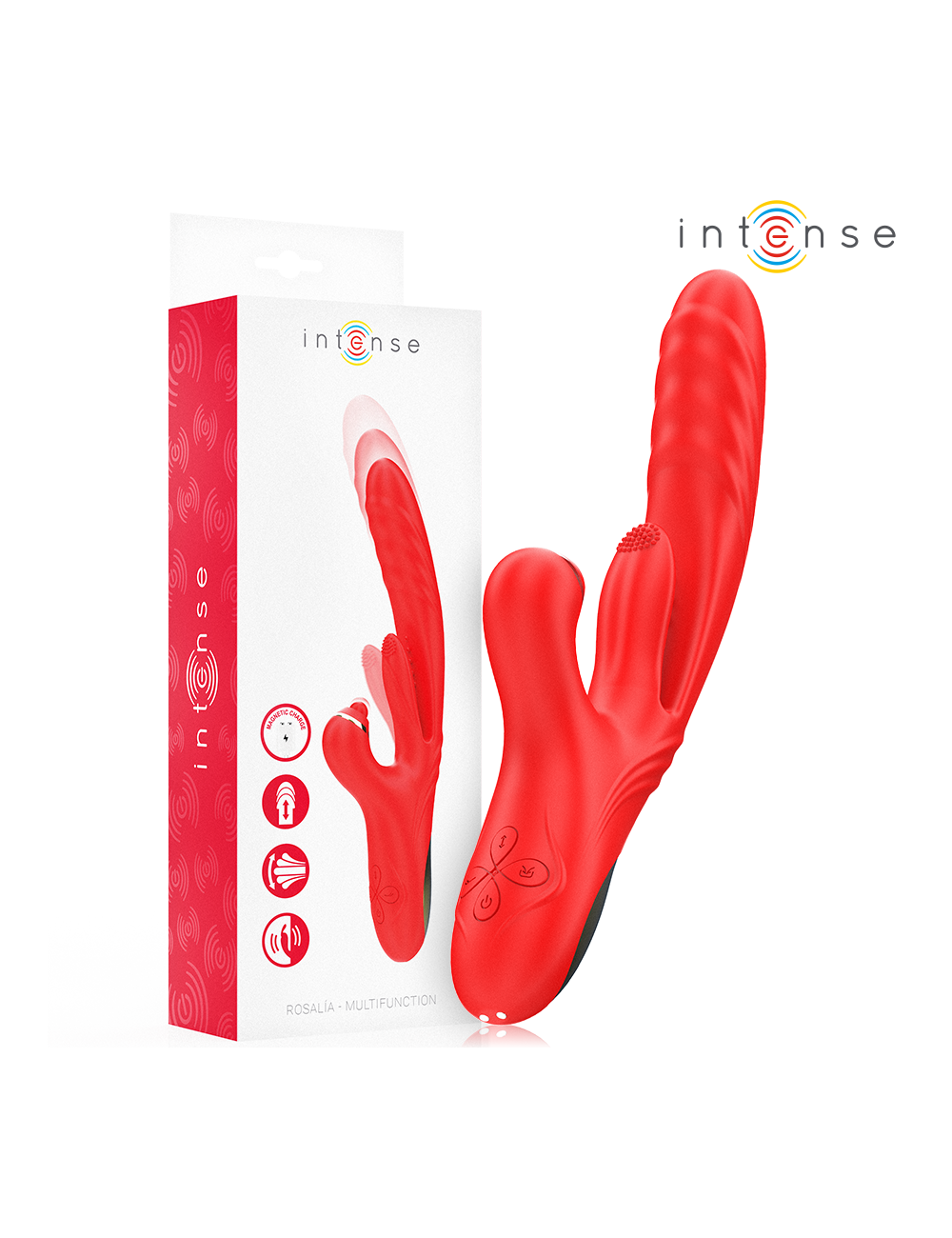 INTENSE - ROSALIA VIBRADOR MULTIFUNCIONAL 3 EM 1 VERMELHO INTENSE - ROSALIA VIBRADOR MULTIFUNCIONAL 3 EM 1 VERMELHO