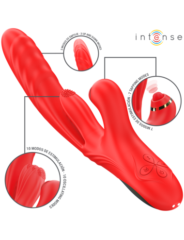 INTENSE - ROSALIA VIBRADOR MULTIFUNCIONAL 3 EM 1 VERMELHO
