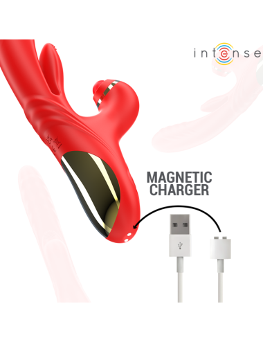 INTENSE - ROSALIA VIBRADOR MULTIFUNCIONAL 3 EM 1 VERMELHO