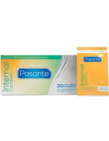 PASANTE - PRESERVATIVOS FEMININOS INTERNOS CAIXA 30 UNIDADES