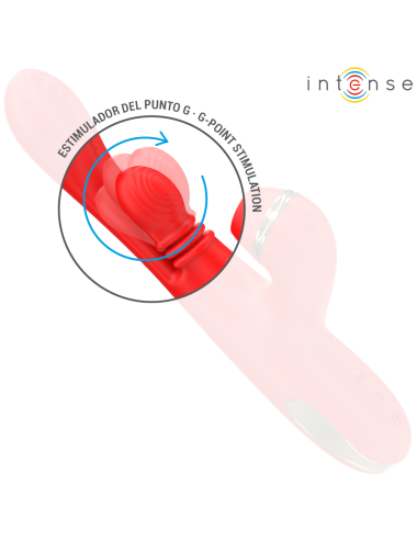 INTENSE - ESTIMULADOR DE CLITÓRIS MULTIFUNCIONAL KATY 4 CABEÇAS INTERCAMBIÁVEIS VERMELHO
