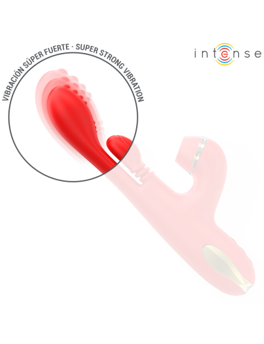 INTENSE - ESTIMULADOR DE CLITÓRIS MULTIFUNCIONAL KATY 4 CABEÇAS INTERCAMBIÁVEIS VERMELHO
