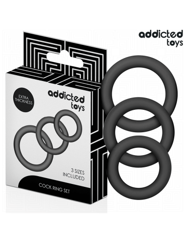 ADDICTED TOYS - CONJUNTO DE ANÉIS DE SILICONE MODELO 1