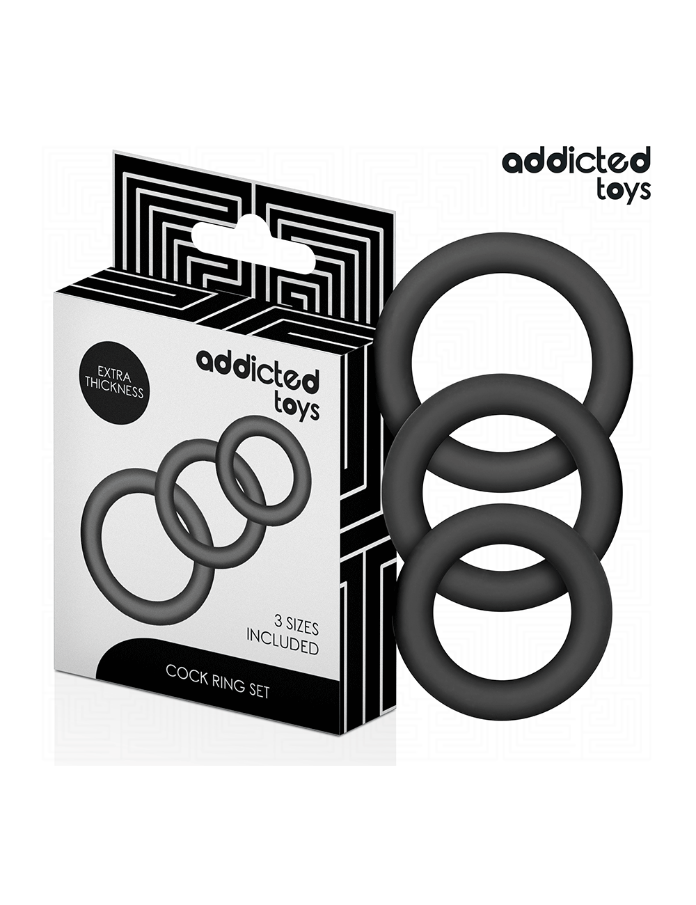 ADDICTED TOYS - CONJUNTO DE ANÉIS DE SILICONE MODELO 1 ADDICTED TOYS - CONJUNTO DE ANÉIS DE SILICONE MODELO 1
