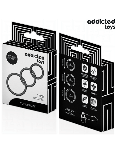 ADDICTED TOYS - CONJUNTO DE ANÉIS DE SILICONE MODELO 2