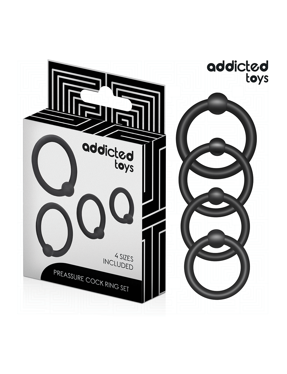 ADDICTED TOYS - CONJUNTO DE ANÉIS DE SILICONE DE PRESSÃO