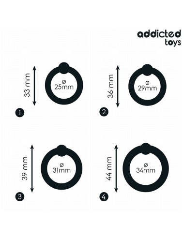 ADDICTED TOYS - CONJUNTO DE ANÉIS DE SILICONE DE PRESSÃO