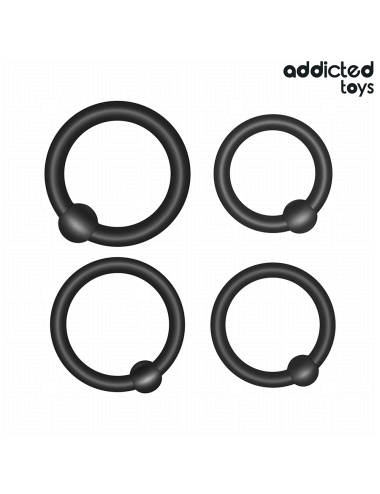 ADDICTED TOYS - CONJUNTO DE ANÉIS DE SILICONE DE PRESSÃO