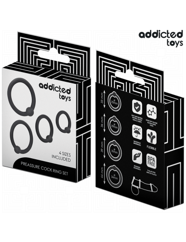 ADDICTED TOYS - CONJUNTO DE ANÉIS DE SILICONE DE PRESSÃO