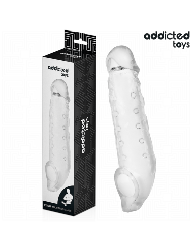 ADDICTED TOYS - EXTENSÃO DE PÊNIS TRANSPARENTE TAMANHO S 23 CM
