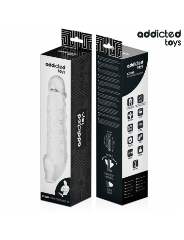 ADDICTED TOYS - EXTENSÃO DE PÊNIS TRANSPARENTE TAMANHO S 23 CM