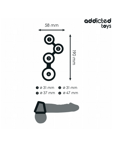 ADDICTED TOYS - ANEL PARA PÊNIS COM DIVISORES PARA TESTÍCULOS