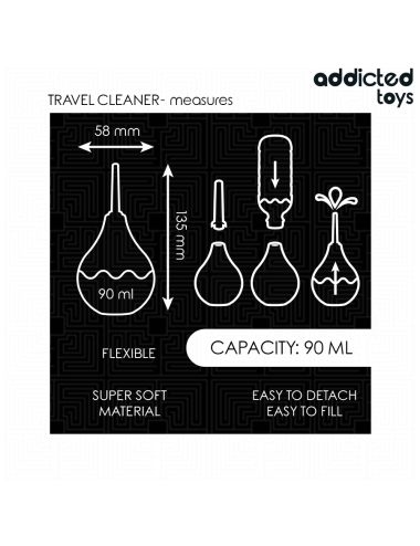 ADDICTED TOYS - LIMPADOR ANAL DE VIAGEM TAMANHO S 90 ML
