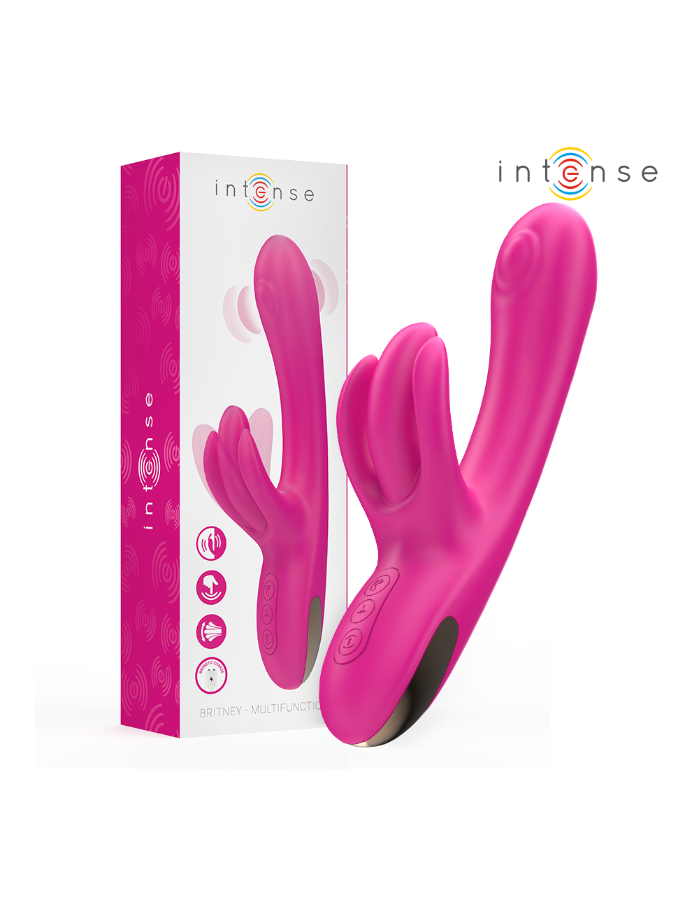 INTENSE - BRITNEY MULTIFUNCIONAL RABBIT VIBRADOR 23 CM ROSA
