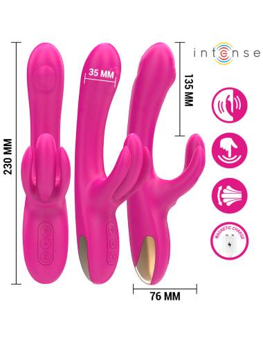 INTENSE - BRITNEY MULTIFUNCIONAL RABBIT VIBRADOR 23 CM ROSA
