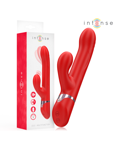 INTENSE - LELE VIBRADOR MULTIFUNCIONAL ROTATIVO & OSCILAÇÃO & ESTIMULAÇÃO VERMELHO