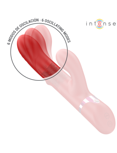 INTENSE - LELE VIBRADOR MULTIFUNCIONAL ROTATIVO & OSCILAÇÃO & ESTIMULAÇÃO VERMELHO