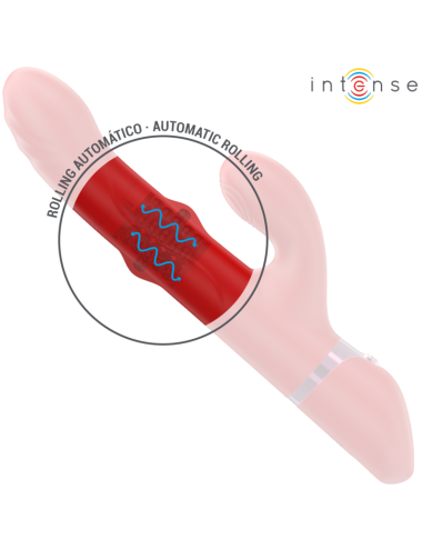 INTENSE - LELE VIBRADOR MULTIFUNCIONAL ROTATIVO & OSCILAÇÃO & ESTIMULAÇÃO VERMELHO