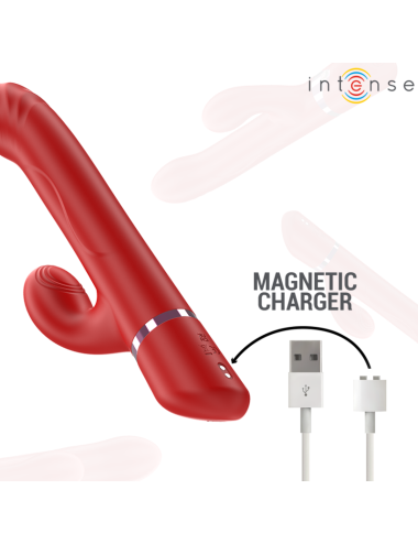 INTENSE - LELE VIBRADOR MULTIFUNCIONAL ROTATIVO & OSCILAÇÃO & ESTIMULAÇÃO VERMELHO