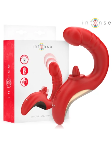 INTENSE - VIBRADOR E ESTIMULADOR PAULINA EM FORMATO U VERMELHO