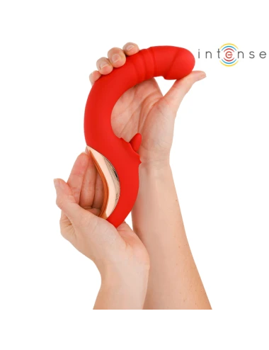 INTENSE - VIBRADOR E ESTIMULADOR PAULINA EM FORMATO U VERMELHO