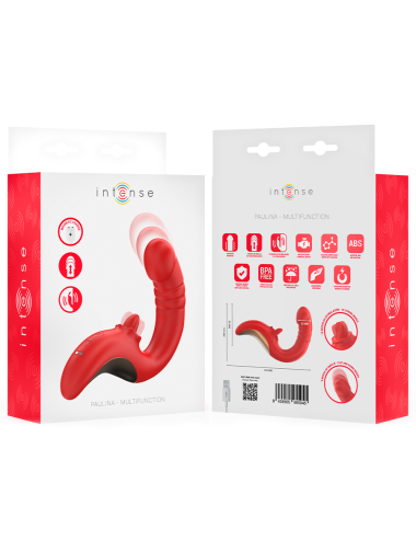 INTENSE - VIBRADOR E ESTIMULADOR PAULINA EM FORMATO U VERMELHO