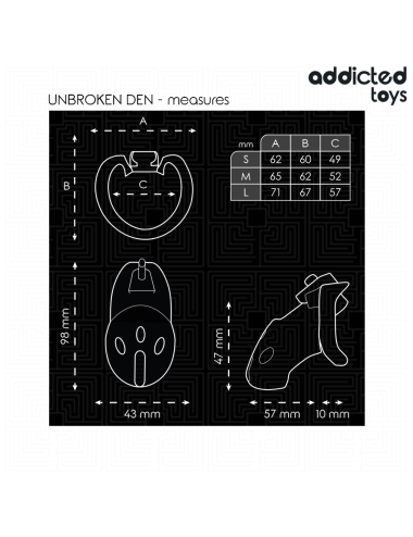 ADDICTED TOYS LOCKED - GAIOLA DE PÊNIS DEN INQUEBRÁVEL 9,8 CM