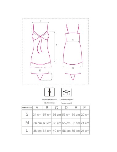 LIVCO CORSETTI FASHION - LUISE 1710 BABYDOLL + TANGA PRETA GG