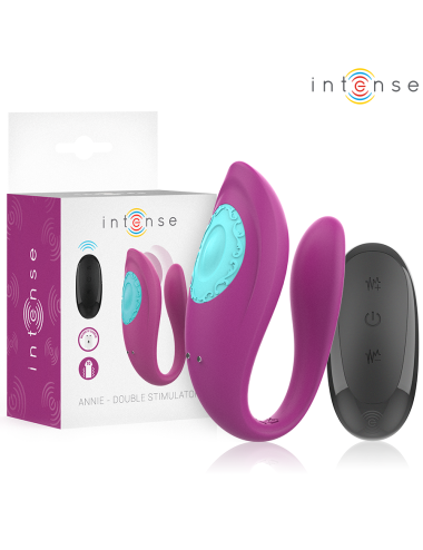 INTENSE - ANNIE VIBRADOR E ESTIMULADOR EM FORMA DE U ROXO CONTROLE REMOTO