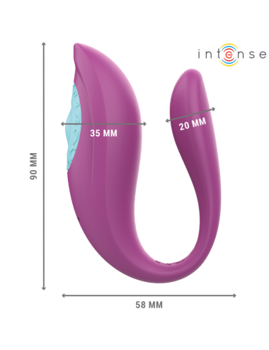 INTENSE - ANNIE VIBRADOR E ESTIMULADOR EM FORMA DE U ROXO CONTROLE REMOTO