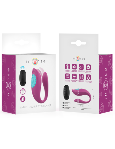 INTENSE - ANNIE VIBRADOR E ESTIMULADOR EM FORMA DE U ROXO CONTROLE REMOTO